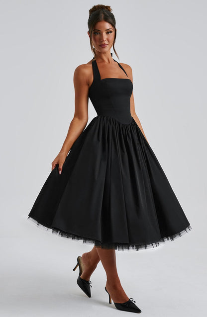 thea | elegant halterneck midikjole