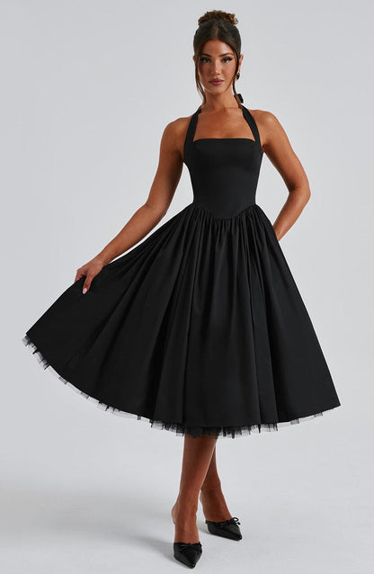 thea | elegant halterneck midikjole