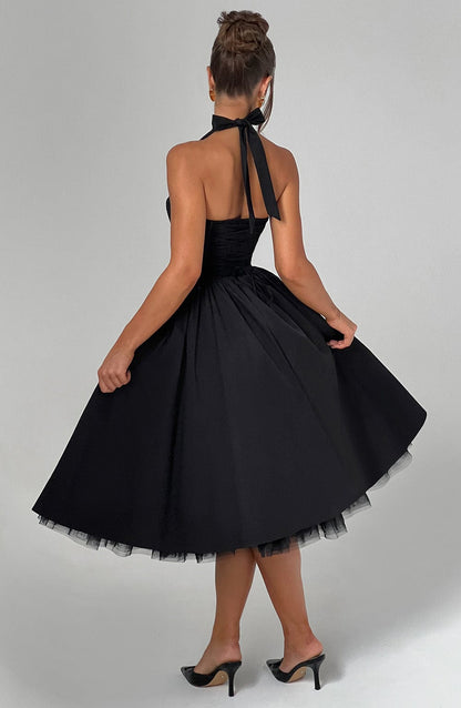 thea | elegant halterneck midikjole