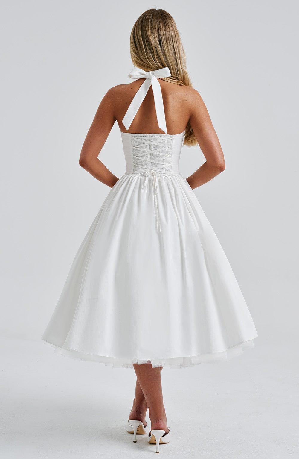 thea | elegant halterneck midikjole