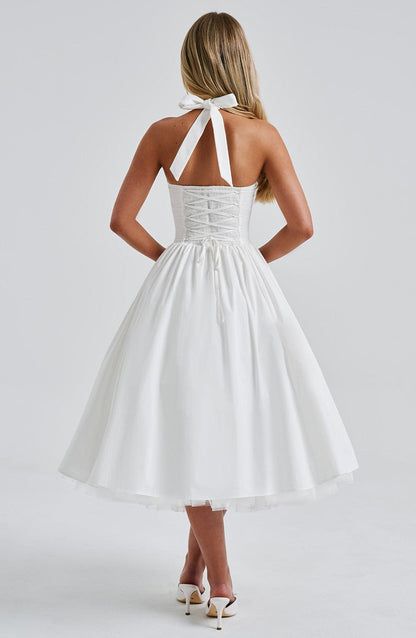 thea | elegant halterneck midikjole