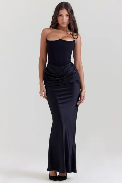 freja | strapless corsetkjole blå