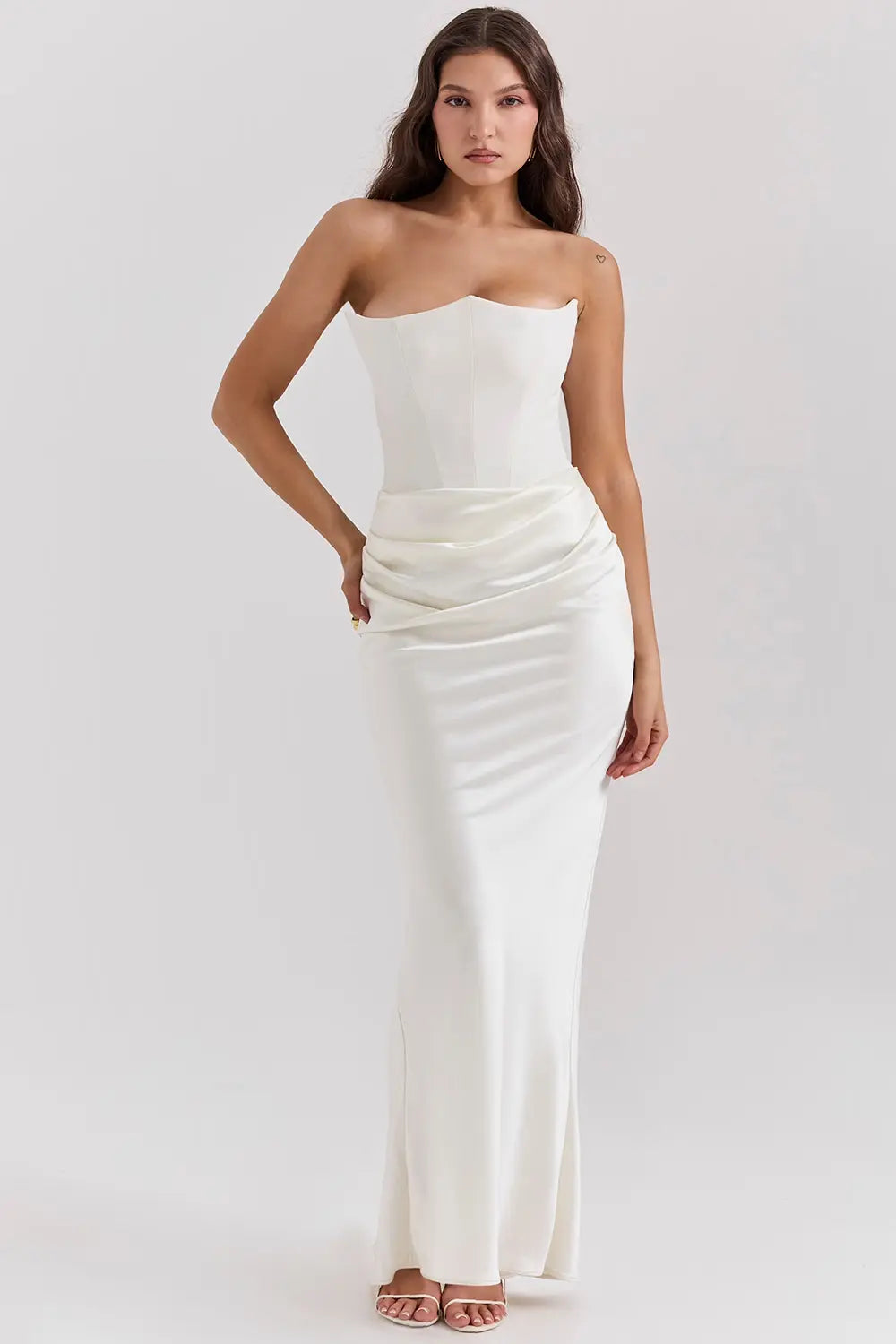 freja | strapless corsetkjole hvid