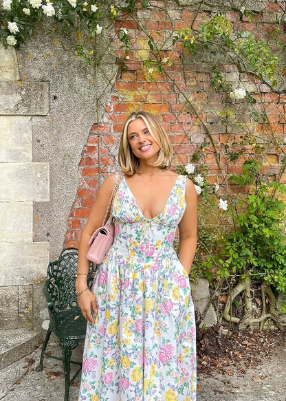 freja | blomstret sommermidikjole