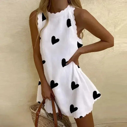 fay | sommerkjole med hjertprint hvid (hjertprint)