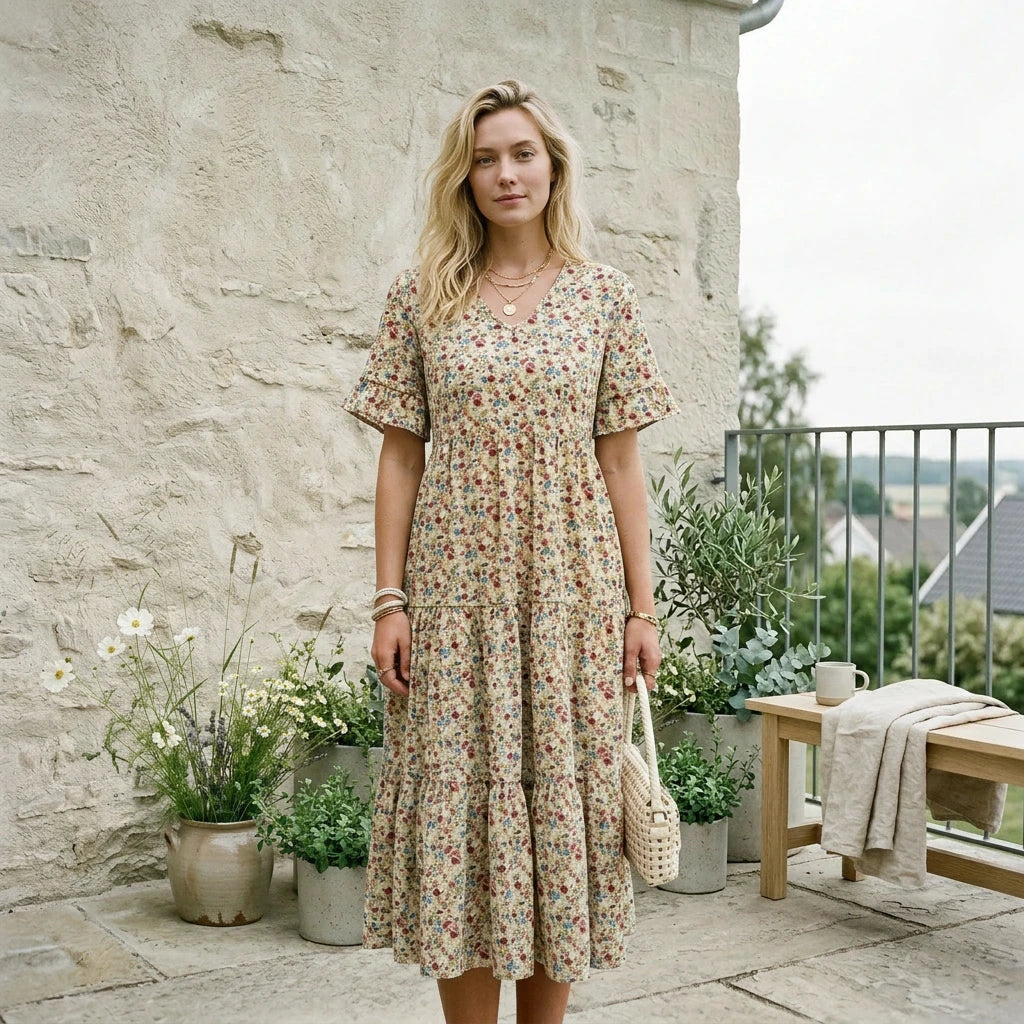 Freja | Sommerkjole med blomsterprint