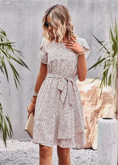 freja | blomstret sommerkjole hvid