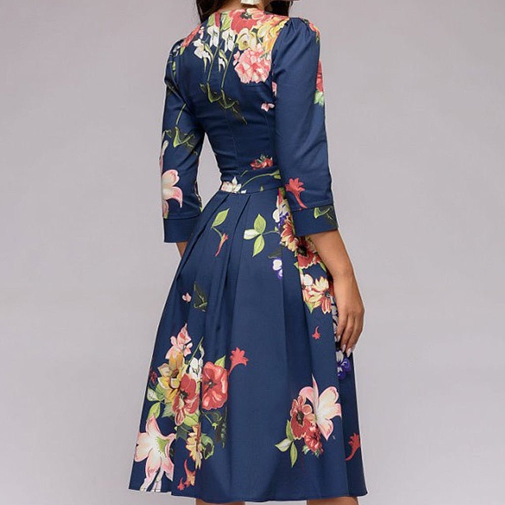 rosa | blomstret midikjole med elegance