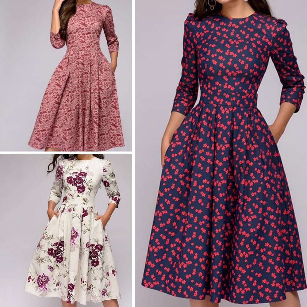 rosa | blomstret midikjole med elegance