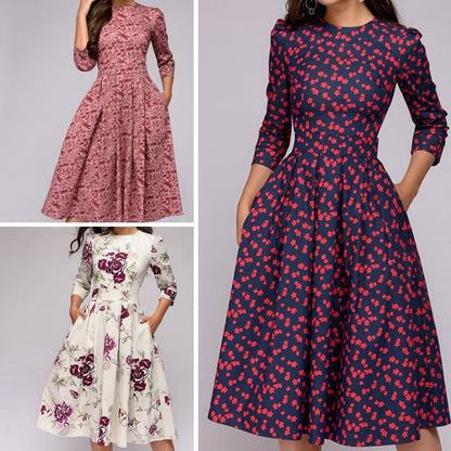 rosa | blomstret midikjole med elegance