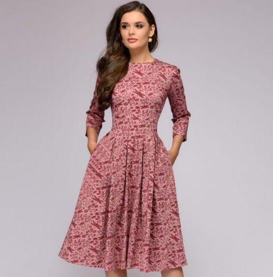 rosa | blomstret midikjole med elegance pink
