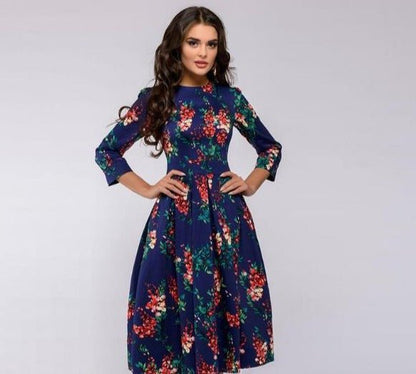 rosa | blomstret midikjole med elegance violet