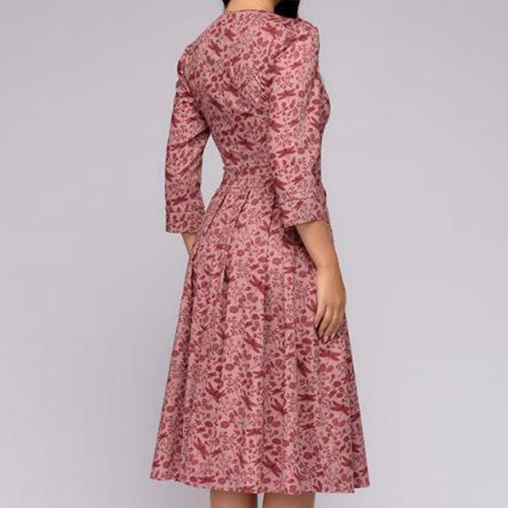 rosa | blomstret midikjole med elegance