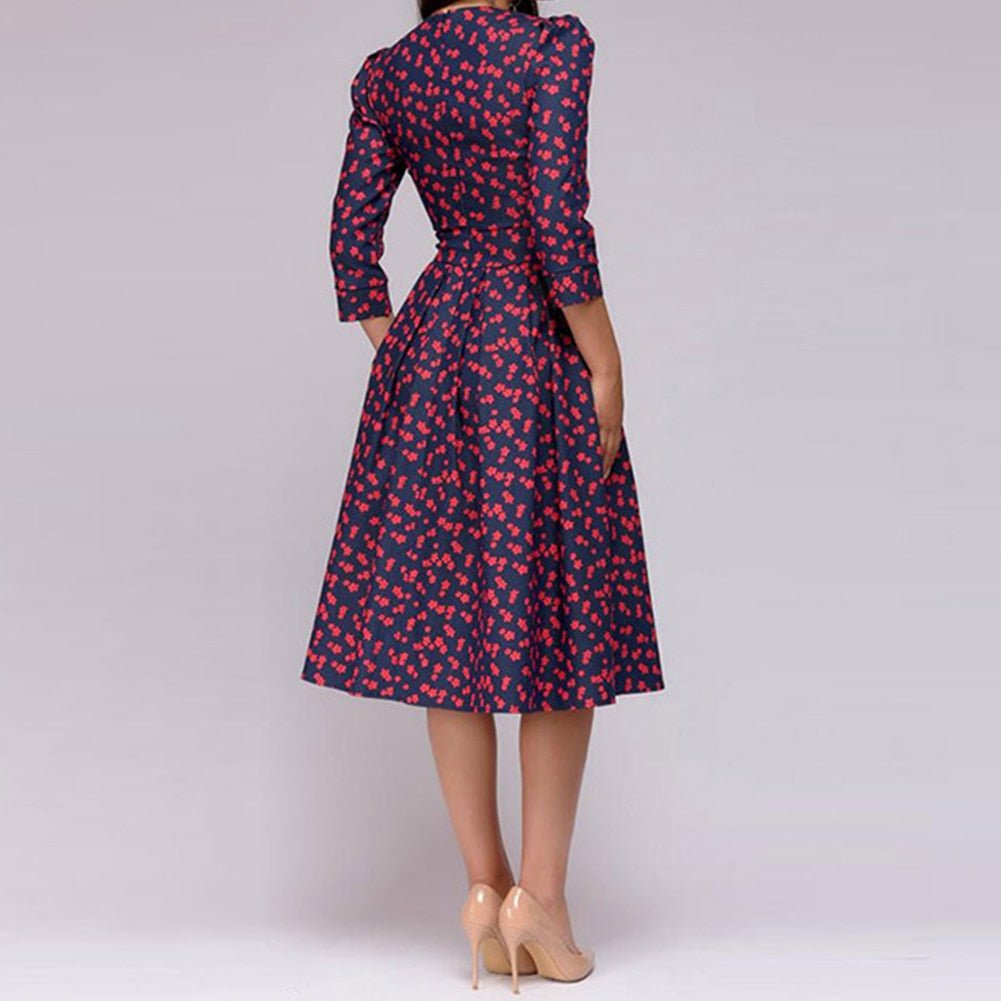 rosa | blomstret midikjole med elegance
